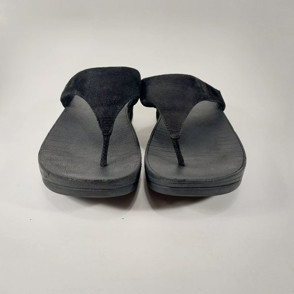 Fitflop Black Sandals Womens 8 Electra Thong Flip Flop Slip On Suede Casual. - Picture 7 of 11